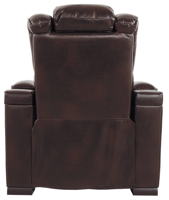 Warnerton PWR Recliner/ADJ Headrest chair - Chocolate - Furniture Depot (6217032794285)