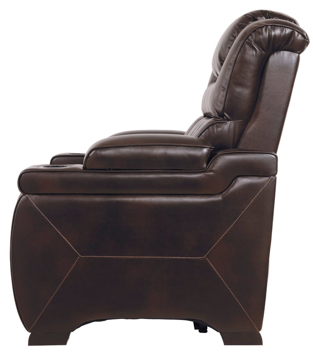 Warnerton PWR Recliner/ADJ Headrest chair - Chocolate - Furniture Depot (6217032794285)