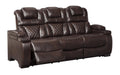 Warnerton PWR REC Sofa with ADJ Headrest - Chocolate - Furniture Depot (6217290743981)