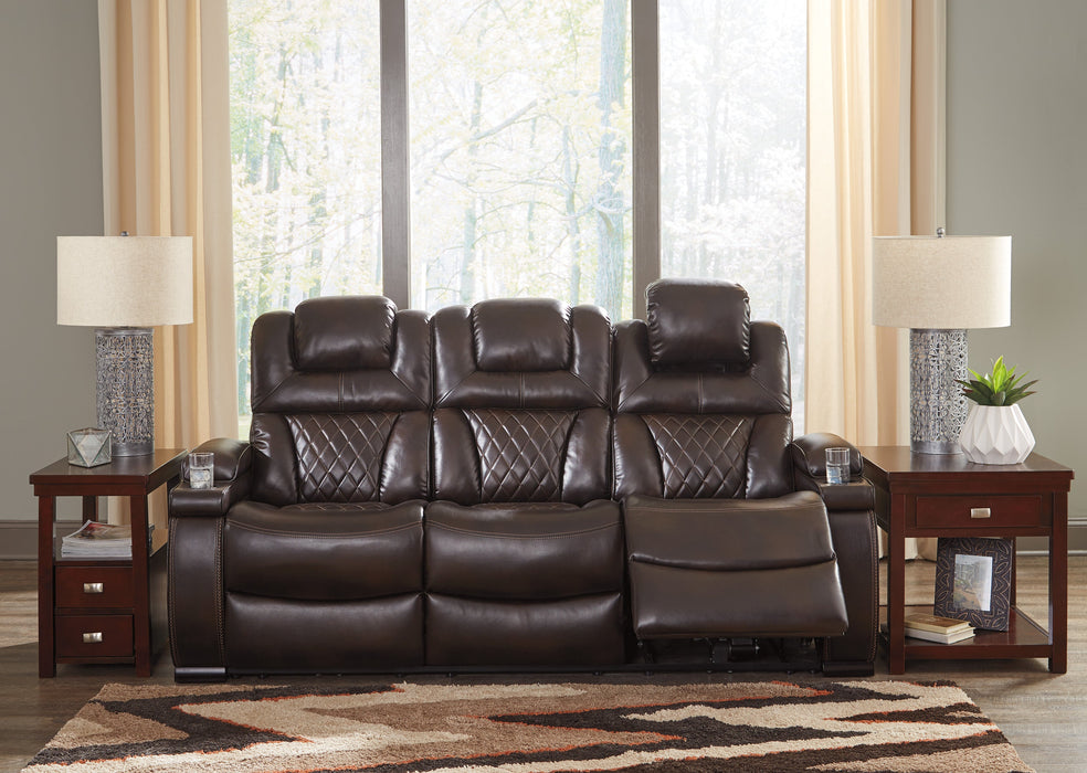 Warnerton PWR REC Sofa with ADJ Headrest - Chocolate - Furniture Depot (6217290743981)