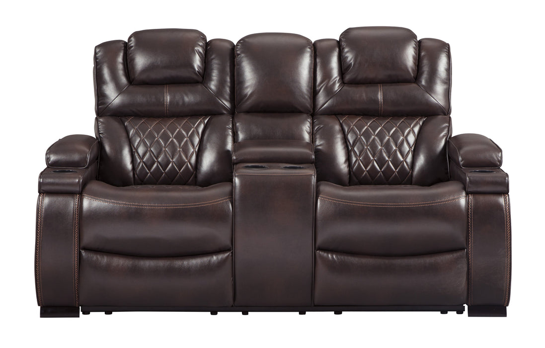 Warnerton PWR REC Loveseat/CON/ADJ HDRST - Chocolate - Furniture Depot (6217309061293)