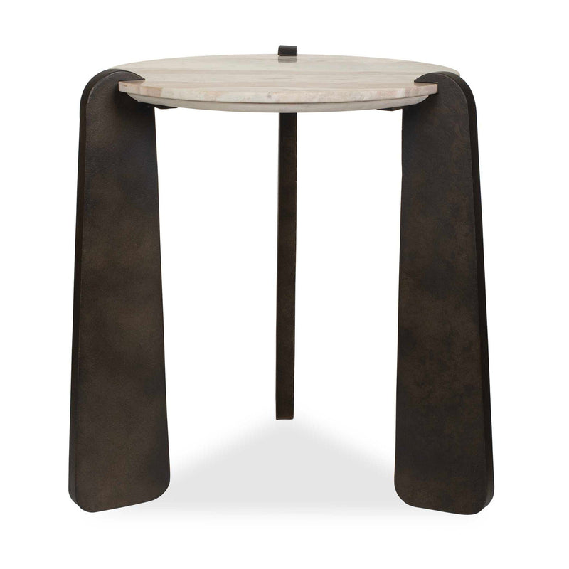 Talud - Modern Marble Side Table - Bronze / Gray