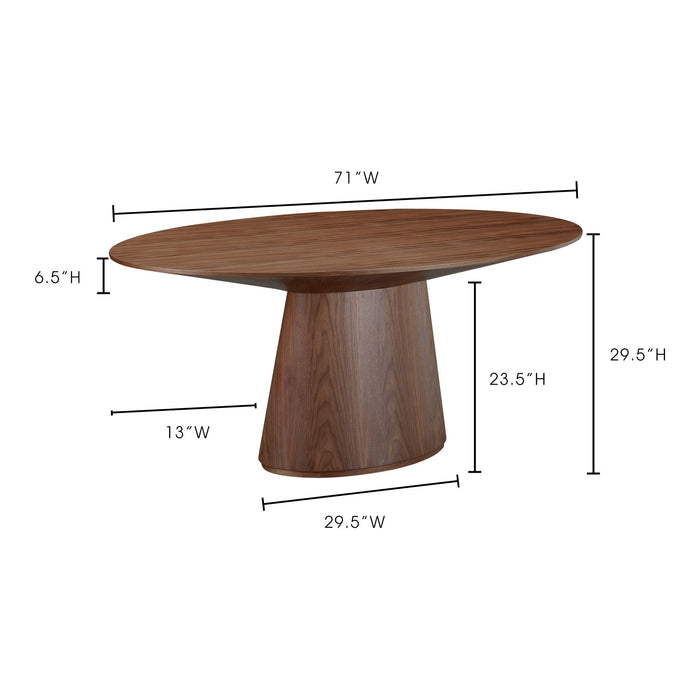 Otago - Oval Dining Table - Natural Walnut