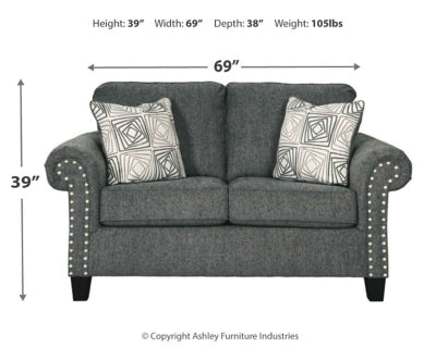 Agleno Charcoal 2 Pc. Sofa, Loveseat