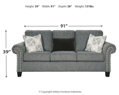 Agleno Charcoal 2 Pc. Sofa, Loveseat