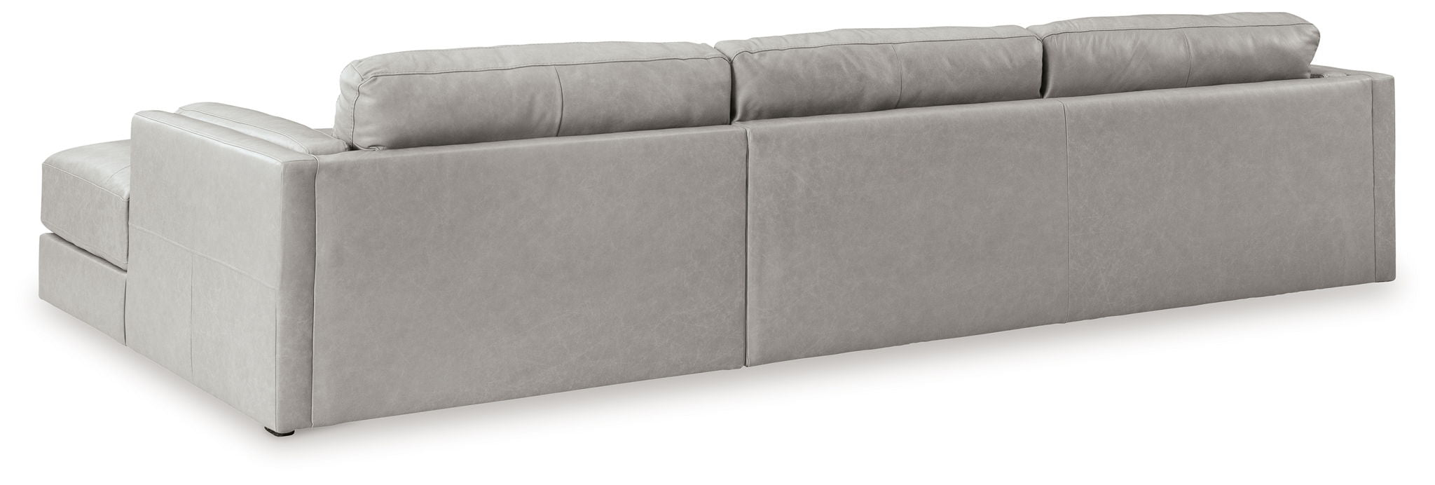 Amiata - 2-Piece Sectional With Raf Corner Chaise - Leather Match - Glacier