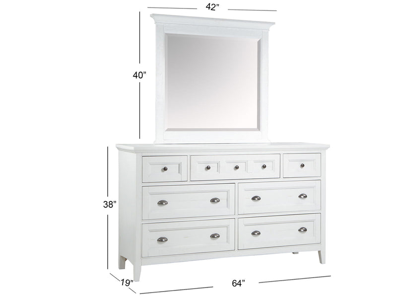 Heron Cove - Landscape Mirror - Chalk White
