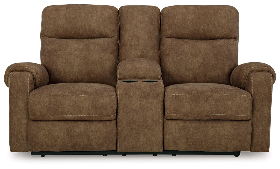 Edenwold - Dbl Reclining Loveseat With Console - Faux Leather - Brindle