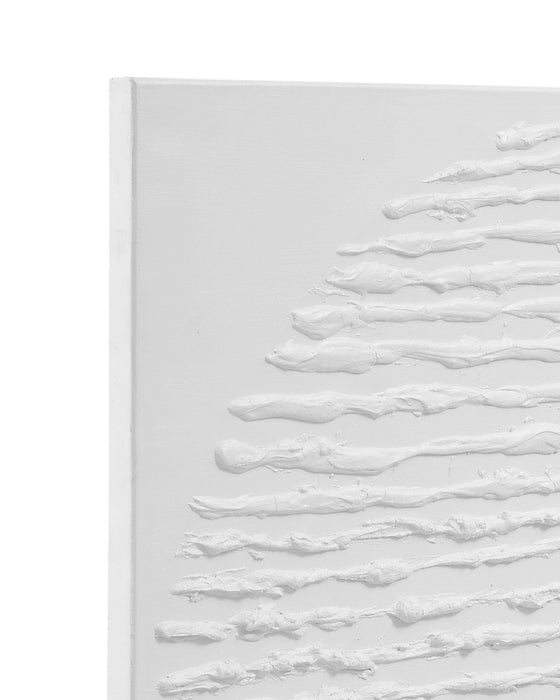 Textured Circle Canvas Art - White