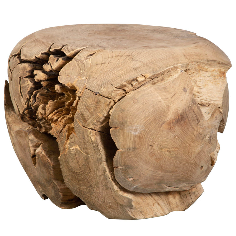 Sola - Handcrafted Teak Side Table - Beige