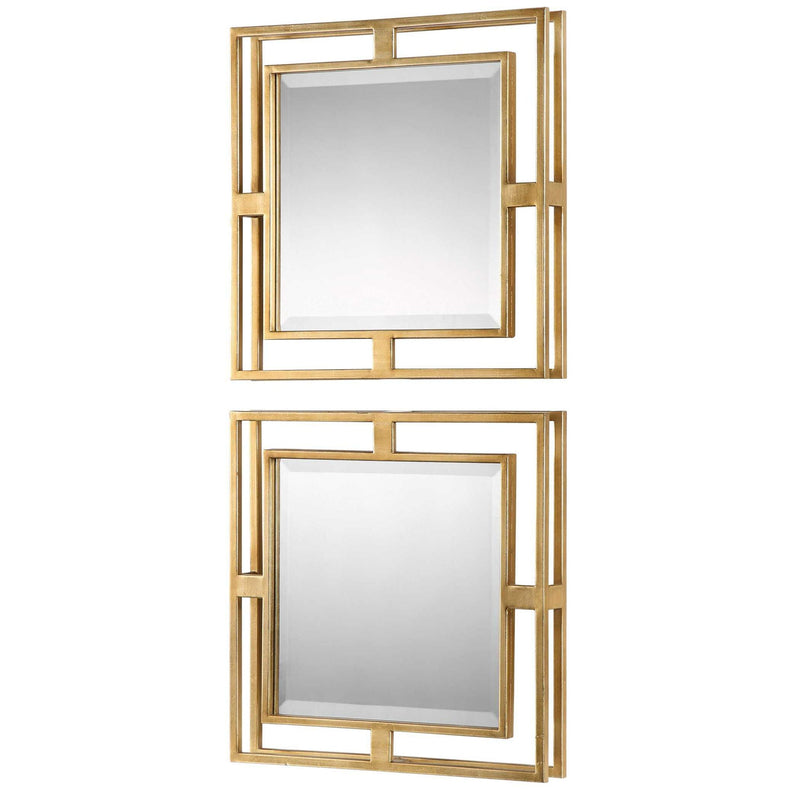 Allick - Square Mirrors (Set of 2) - Gold