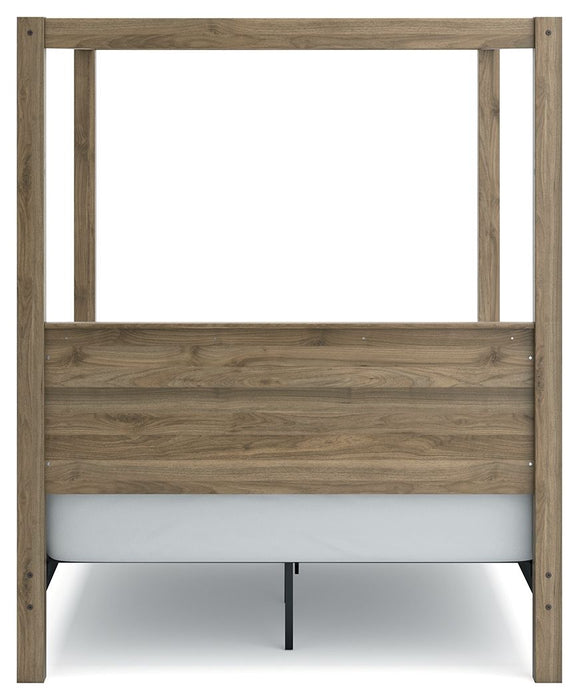 Aprilyn Light Brown Canopy Bed - Full
