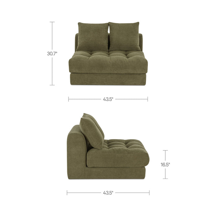 Davie - Slipper Chair - Olive Green
