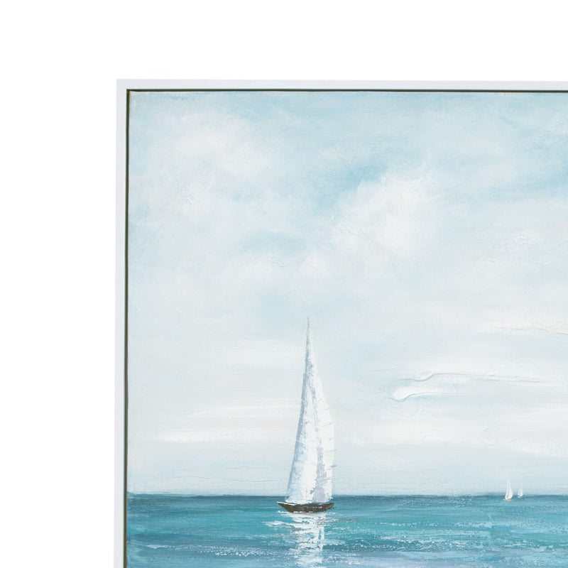 Drifting Framed Canvas - Blue