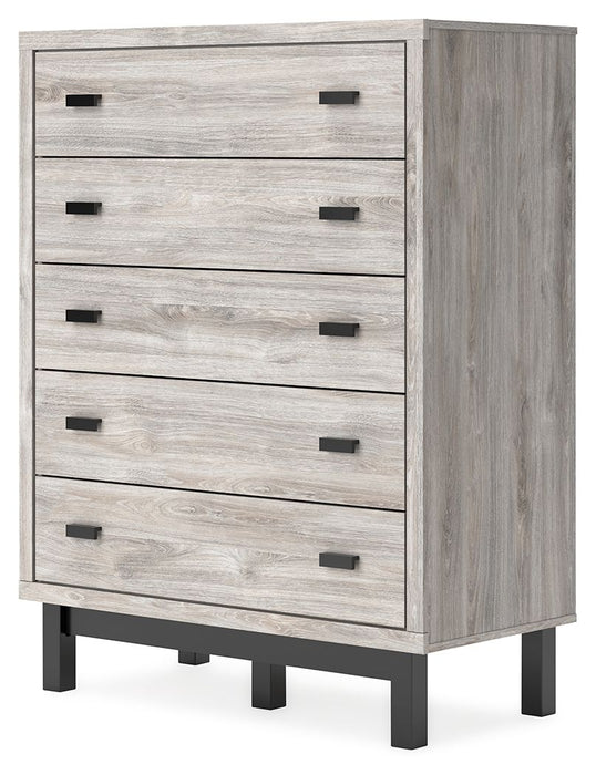 Vessalli - Five Drawer Wide Chest - Black / Gray