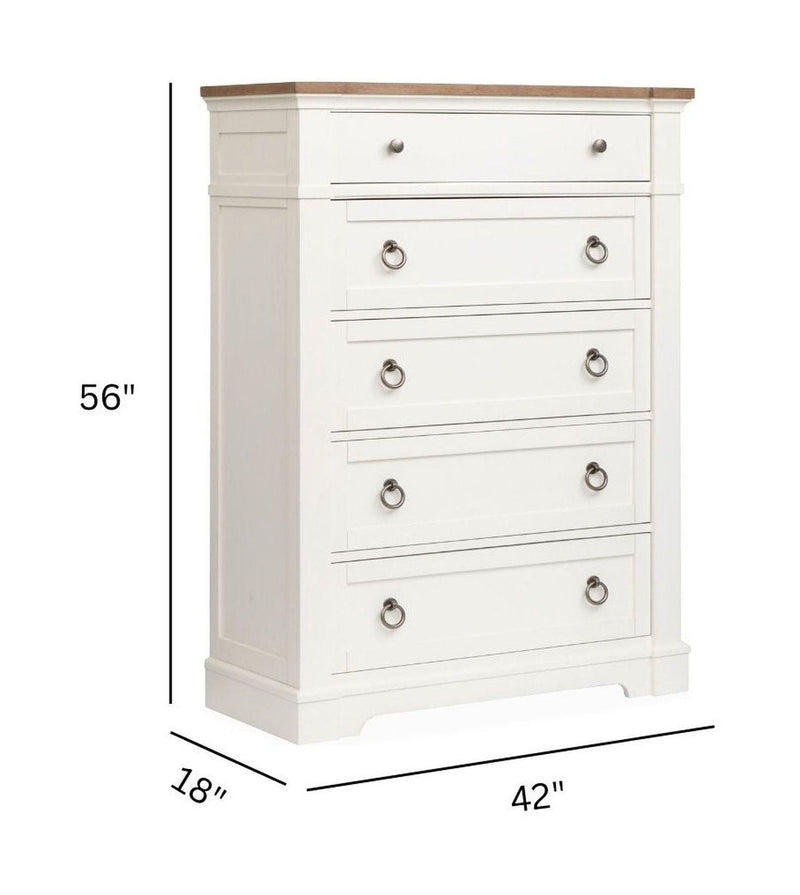 Kingston - Drawer Chest - Whisper White And Cerused Nutmeg
