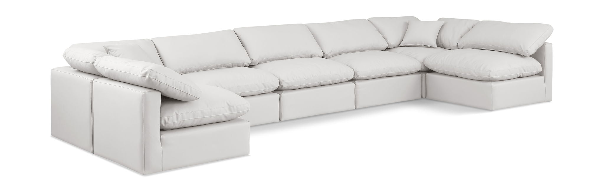 Indulge - Faux Leather 7 Piece Modular U-Shaped Sectional