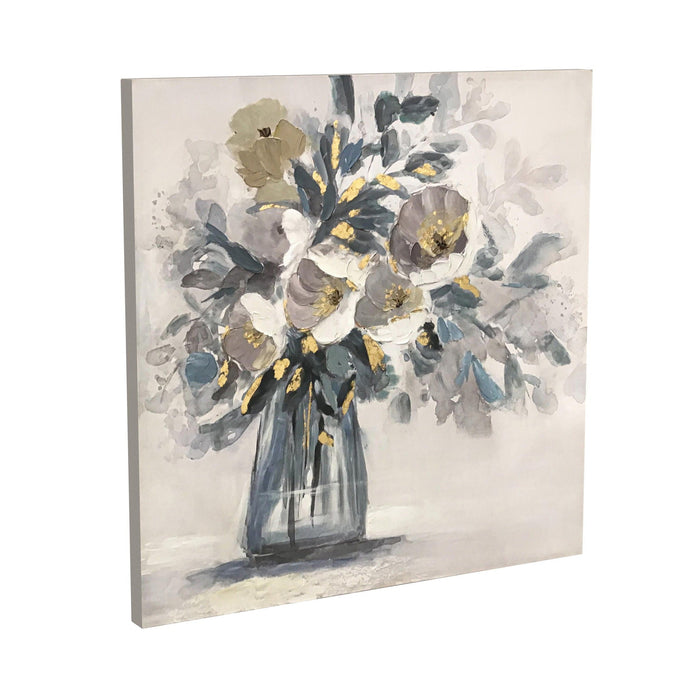 Chloe Canvas Art - Beige / Light Blue