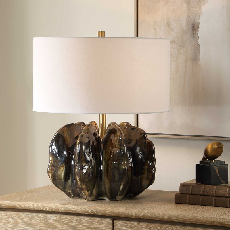 Jaudon - Glass Table Lamp - Brown