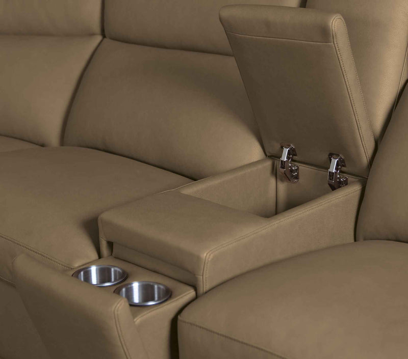 MS - Simone Six-Piece Power Reclining Sectional - Dark Brown
