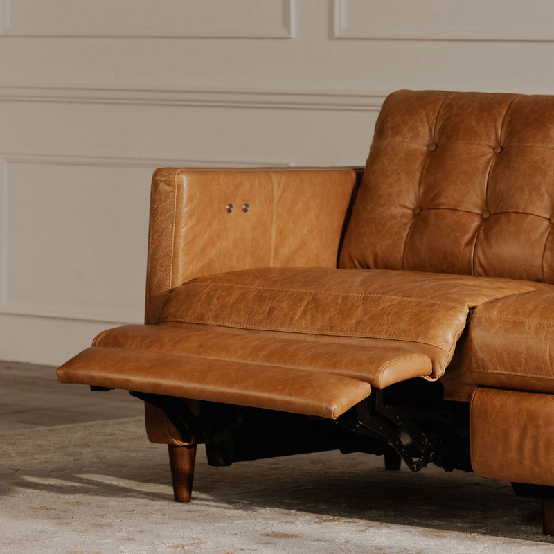 Bridgers - Leather Power Recliner Sofa - Tan