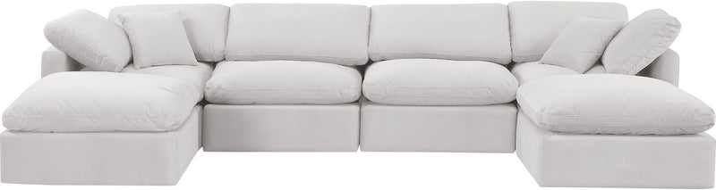 Indulge - Velvet 6 Piece Modular Double Chaise Sectional