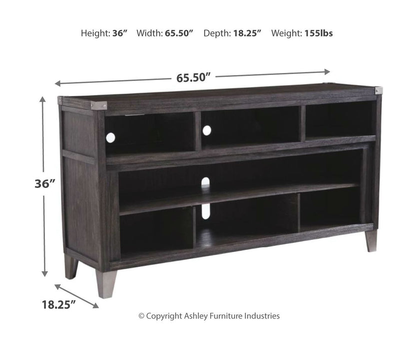 Todoe Gray 2 Pc. 65" TV Stand With Wide Fireplace Insert