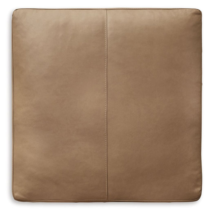 Bandon - Oversized Accent Ottoman - Leather Match - Toffee
