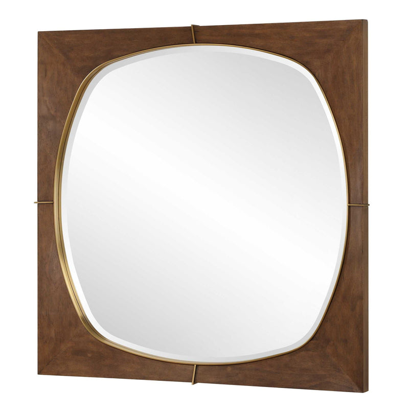 Garonne - Square Walnut Mirror