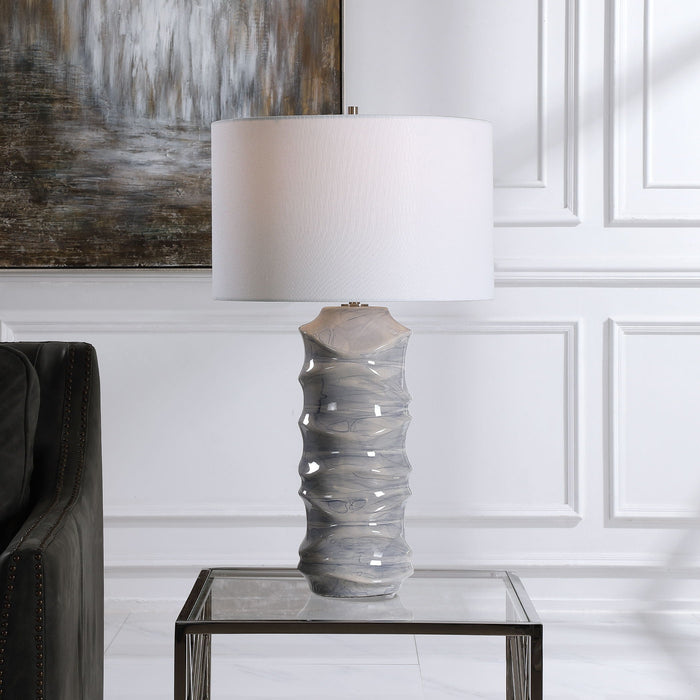 Waves Table Lamp Blue & White