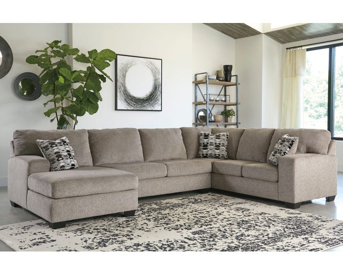 Ballinasloe 3 Piece LAF Chaise Sectional Platinum - Furniture Depot