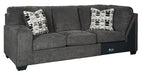 Ballinasloe 3 Piece RAF Chaise Sectional Smoke - Furniture Depot