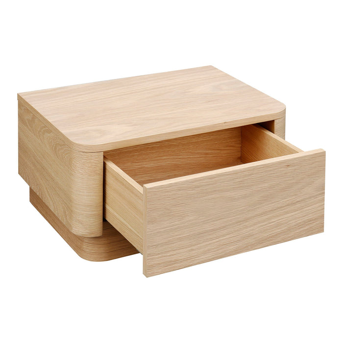 Round Off - Nightstand - Beige / Oak