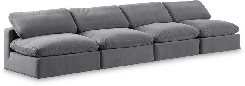 Comfy - Velvet Modular Armless Sofa 4 Seats