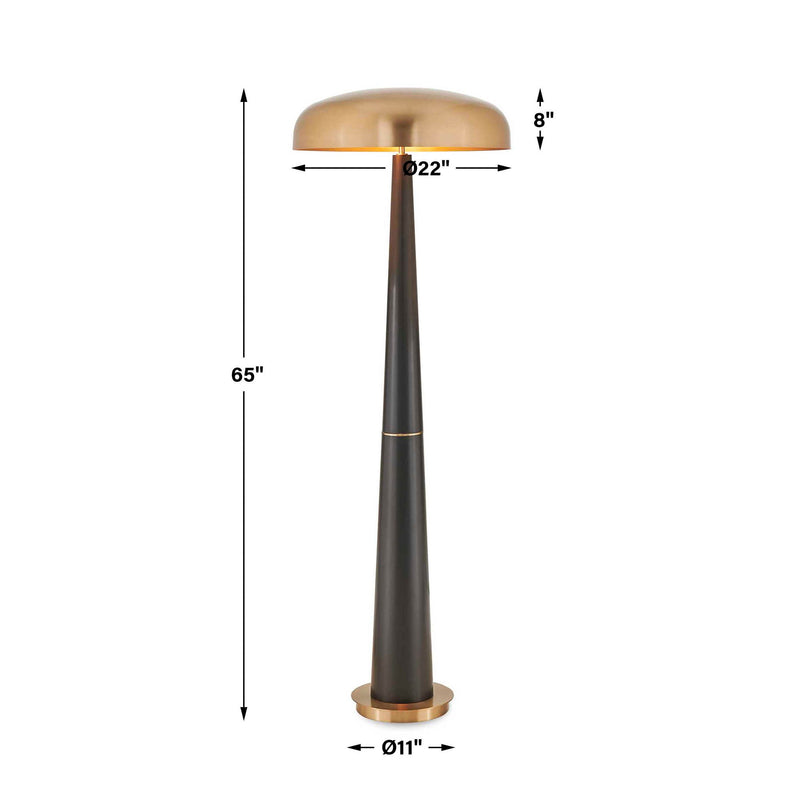 Davis - Floor Lamp - Black,Brass,Gold