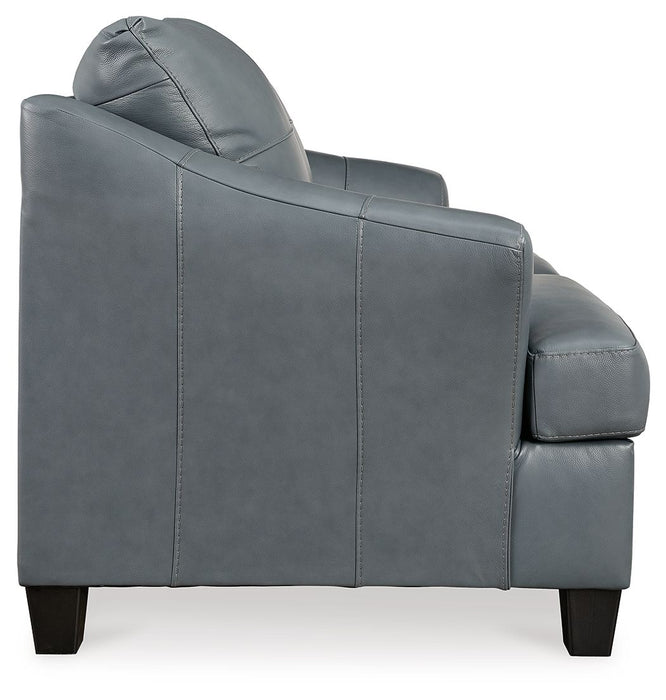 Genoa - Loveseat - Leather Match - Steel