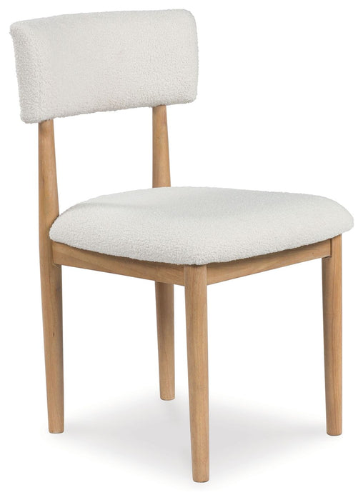 Sawdyn - Dining Upholstered Side Chair (Set of 2) - White / Light Brown