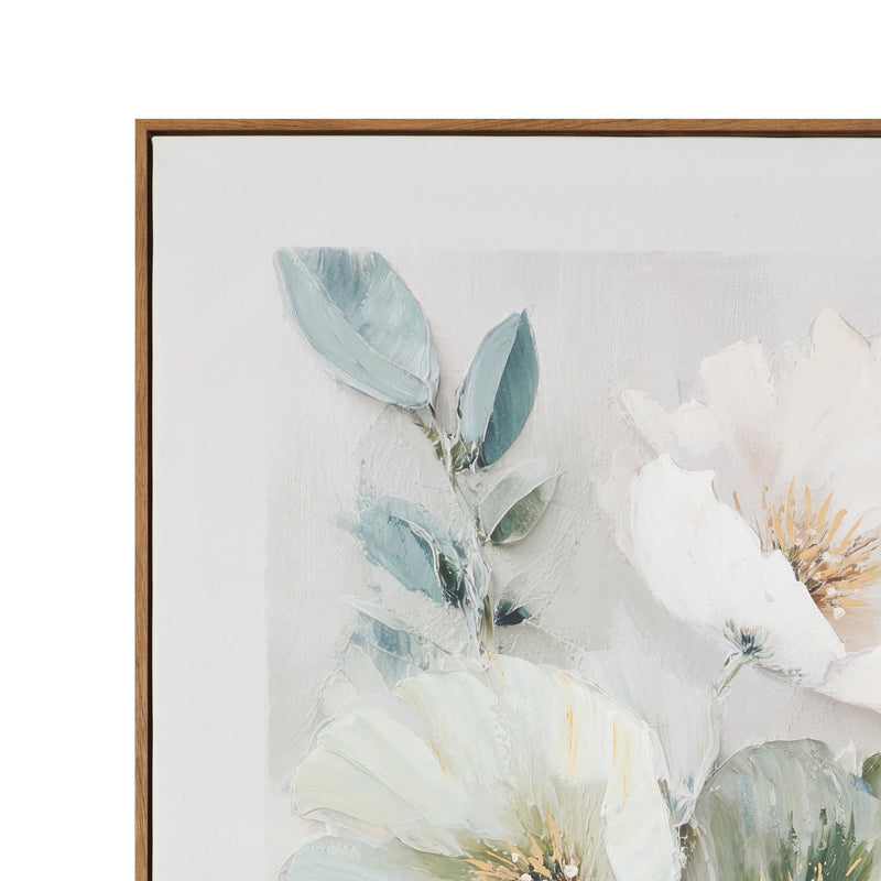 Floral Harmony II Framed Canvas - Green