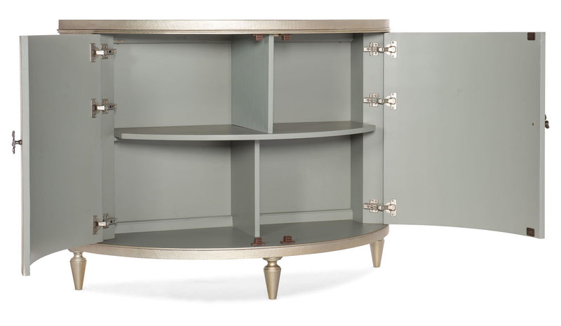 Melange - Marguerite 2-Door Demilune Chest - Silver