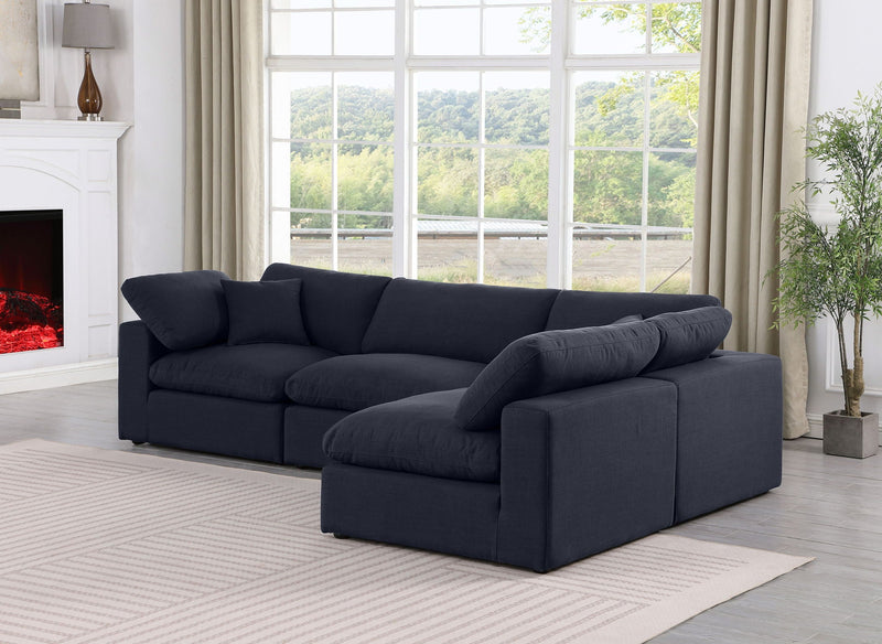 Comfy - 4 Piece Linen Fabric Modular Armless Sectional