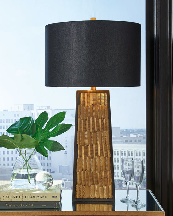 Dairson Black / Gold Finish Poly Table Lamp