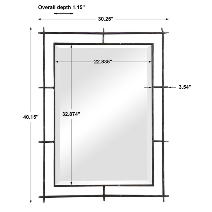 Ironworks - Industrial Mirror - Black