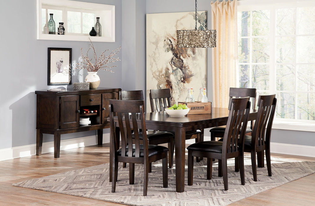 Haddigan Dark Brown 8 Pc. Extension Table, 6 Side Chairs, Server