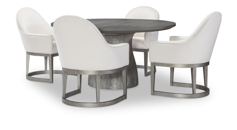 Terra Luna - Upholstered Host Chair (Set of 2) - White Cloud & Nightfall