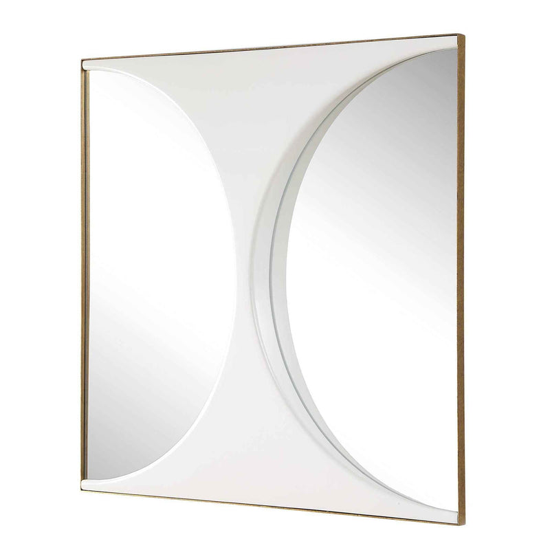 New Moon - Mirrored Wall Decor - White