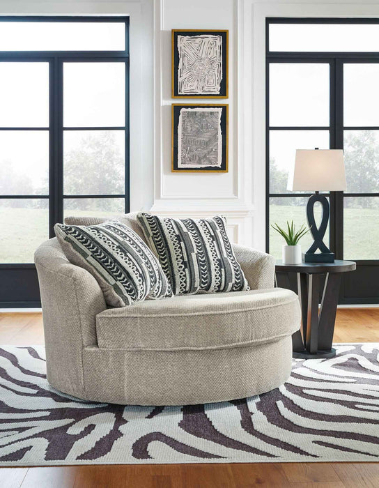 Calnita - Oversized Swivel Accent Chair - Sisal