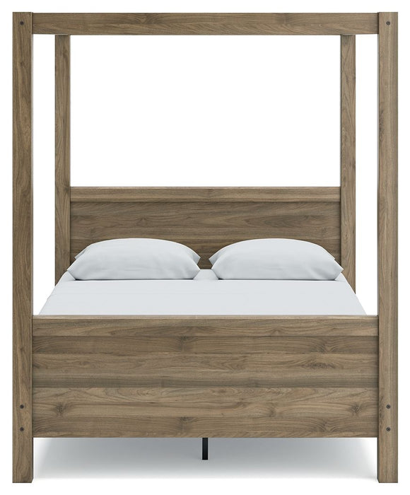 Aprilyn Light Brown Canopy Bed - Queen