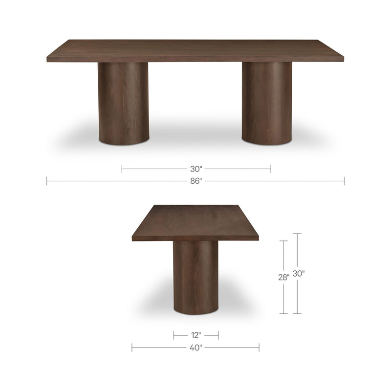 Hadley - Dining Table Large - Warm Brown
