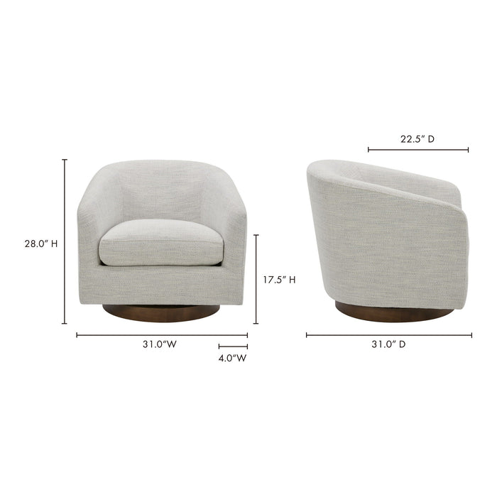 Oscy - Living Room Swivel Chair - Splashed White