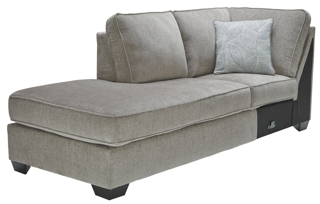 Altari Sectional - Full Sleeper with LHF Chaise Alloy - Furniture Depot